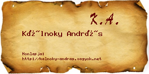 Kálnoky András névjegykártya