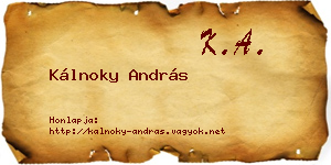 Kálnoky András névjegykártya