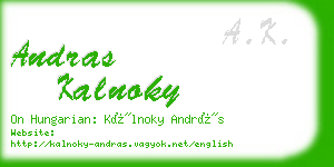 andras kalnoky business card